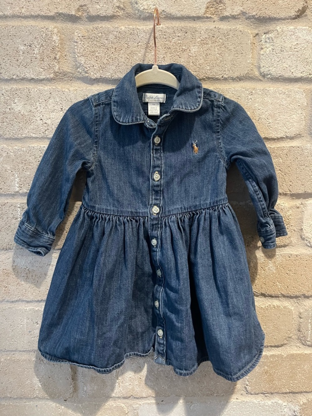 Ralph Lauren Baby Girl Blue Denim Button-Up dress (9 months)